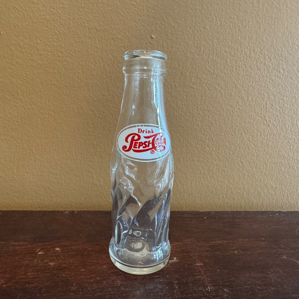 Pepsi-Cola‎ 1951 - 1962 Mini 4 inch advertising Clear Soda Bottle
